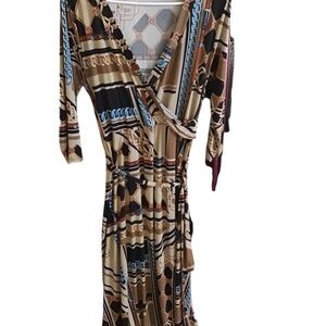 Elegant Multicolor Wrap Dress